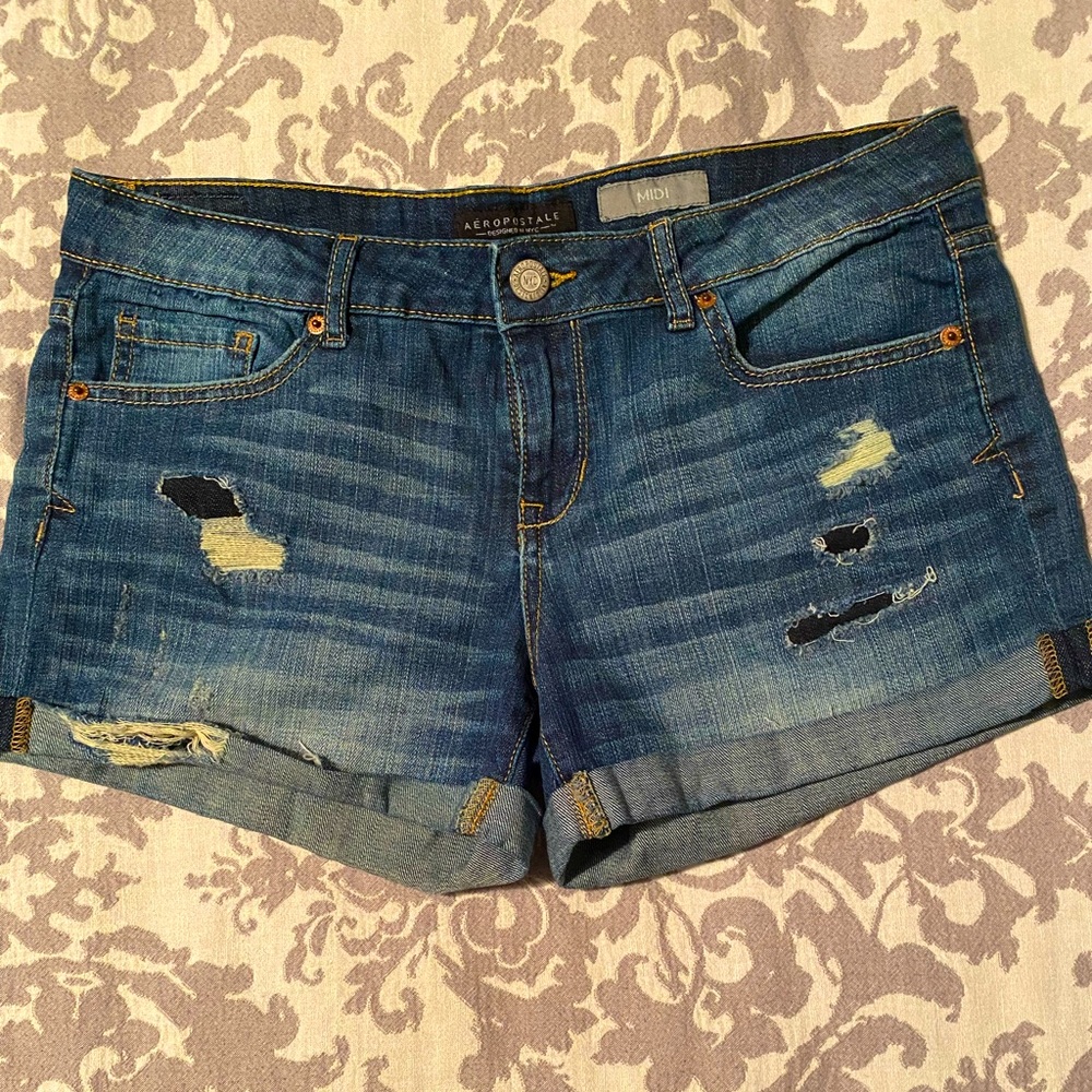 Aeropostale Distressed Denim Shorts